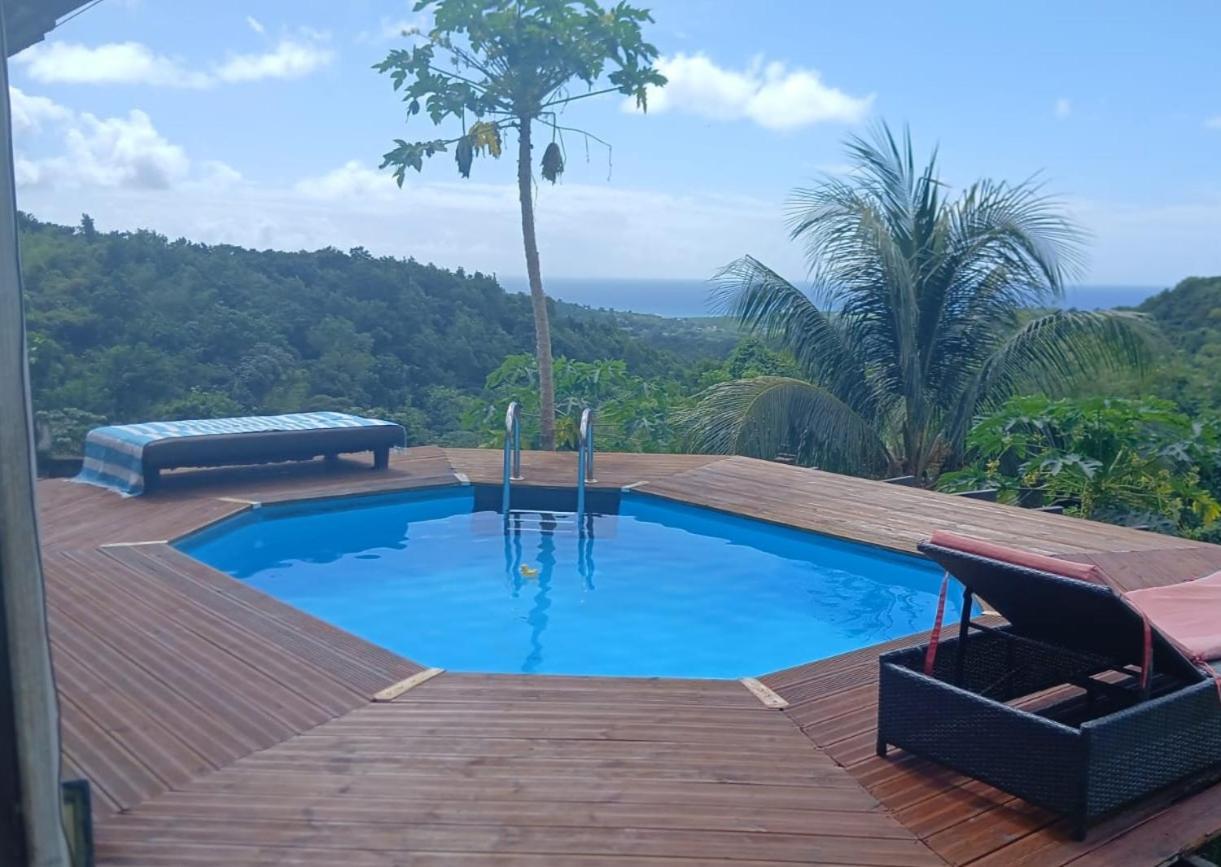 Chambre Chez L'Habitant Avec Piscine Privative Et Vue Panoramique Sur La Mer Des Caraibes Desmarinieres Kültér fotó